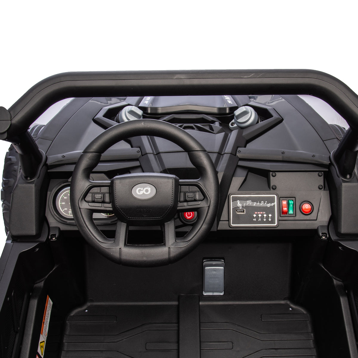 24V Two Seater Kids Ride On Utv W Parents Remote Control,Four Wheel Suspension,Slow Start,Large Wheel Design,Anti Collision Bar,Storage Space,Music,Usb,Bluetooth,Volume Control,Led Lights For Kids 3 . Black 100 149 Lbs Polypropylene
