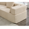 Arrived Oversized Combination Sofa,Curved Sofa,Upholstered 4 Seater Couch For Living Room, Modern Modular 3 Piece Free Combination, Semicircular Modular Sofaboucle, Khaki Khaki Polyester Primary Living Space Soft Tight Back Modern Square Arms Foam