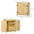 Outsunny Garden Storage Cabinet, Outdoor Tool Shed With Galvanized Top And Two Shelves For Yard Tools Or Pool Accessories, Natural Natural Wood Wood