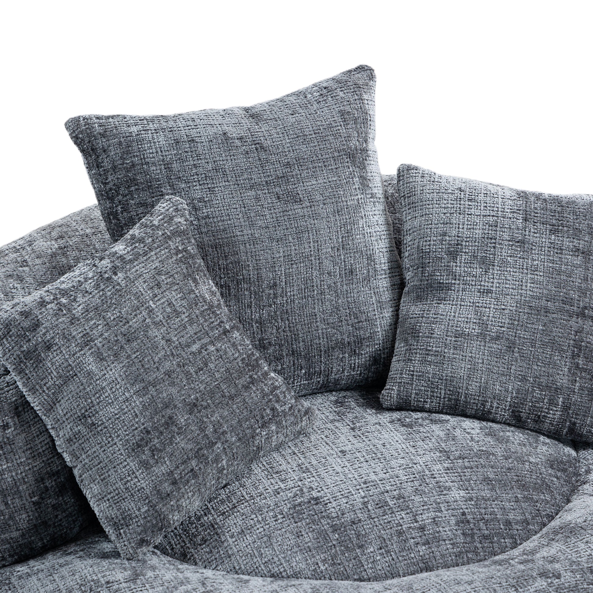 Coolmore Lazy Sofa Durable Comfort Lounger High Back Bean Bag Chair Couch With Three Pillows For Adults And Kids, Indoor & Outdoor, Single Gaming Sofa Chair For Bedroom,Office Gray Chenille Gray Foam Chenille 1 Seat