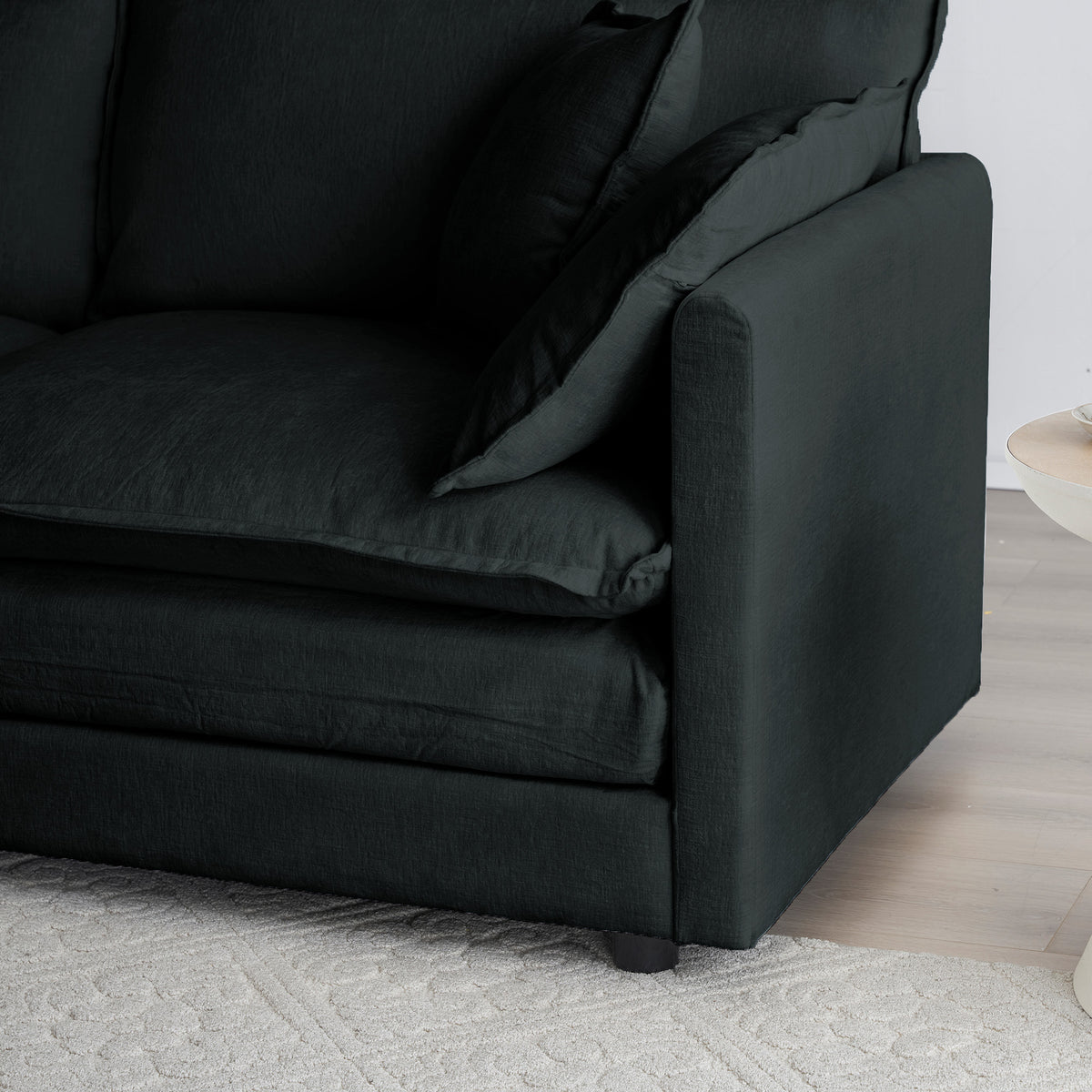 Modern Accent Chair With Ottoman, Living Room Club Chair Chenille Upholstered Armchairreading Chair For Bedroom, Black Chenille Black Chenille 1 Seat