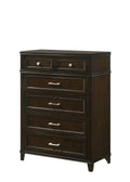 Merlot 5 Drawer Chest Mahogany Solid Wood Mdf