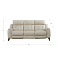 Torino Power Headrest Top Grain Leather Zero Gravity Reclining Sofa Off White Genuine Leather Wood Primary Living Space Medium Firm Tight Back Mid Century Modern Eucalyptus Pillow Top Arms Memory Foam Leather 3 Seat