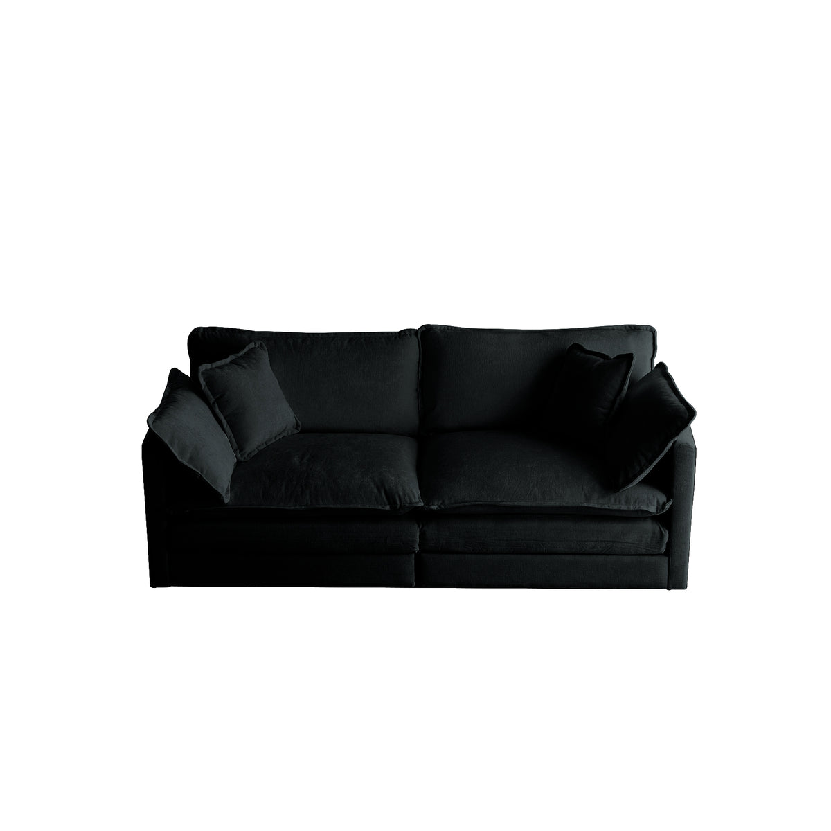 2 Piece Living Room Set2 Pieces Upholstered Loveseat And Couch For Home Office Lounge, Sofa Set Of 2, 2 Piece 2 2 Seat Couch Set For Living Room ,Black Chenille Black Chenille 4 Seat