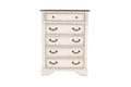 Antique White Wooden Chest Of Drawers Bedroom Formal 1Pc Chest Antique Walnut Top Storage Cabinet Antique White Bedroom Classic,Contemporary,Transitional Rubberwood Particle Board Mdf,Plywood