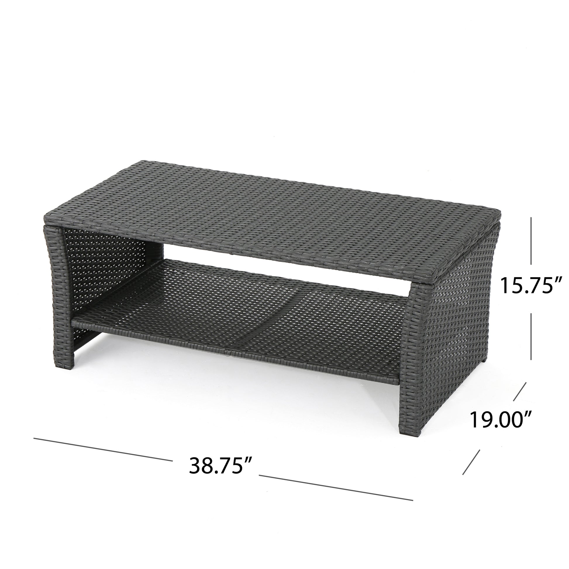 St Lucia 4Pc Sofa Set Grey Pe Rattan Iron Waterproof Fabric