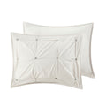 3 Piece Elastic Embroidered Cotton Duvet Cover Set Queen White Cotton