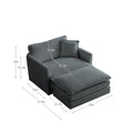 Modern Accent Chair With Ottoman, Living Room Club Chair Chenille Upholstered Armchairreading Chair For Bedroom, Gray Chenille Gray Chenille 1 Seat