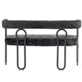 Coolmore Modern Loveseat 2 Seater Sofa Chenille Fabric Couch With Arms And Metal Legs For Living Room, Home Office, Studio Black Chenille Black Primary Living Space Soft Foam Chenille
