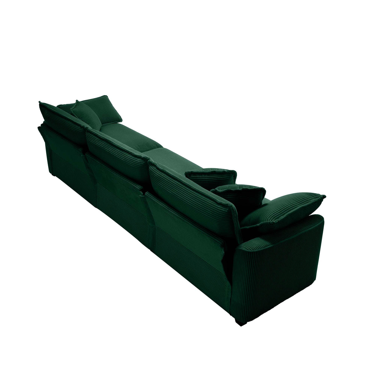 Modern Fabric Living Room Sofa 2 Piece Set, One 2 Seater Sofas, One 3 Seater Sofas Sofa With 8 Cushion Upholstery Large Deep Seat Recliner, Green Corduroy Fabric Green Corduroy 7 Seat