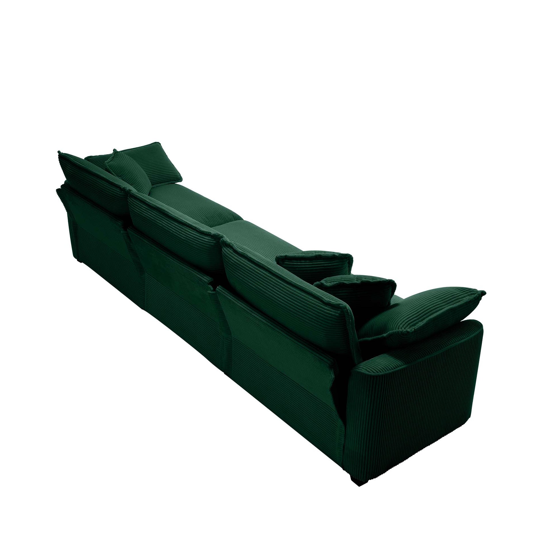 3 Piece Sectional Sofa Oversized Sectional Sofa Comfortable Sectional Sofaone Single Sectional Sofa, One 2 Seater Sofas, One 3 Seater Sofas Green Corduroy Deep Seat Sofa Green Corduroy 6 Seat