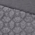 3 Piece Velvet Quilt Set Grey King Cal King King Grey Cotton