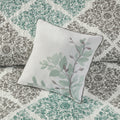 6 Piece Printed Quilt Set With Throw Pillows Aqua King Cal King King Aqua Cotton