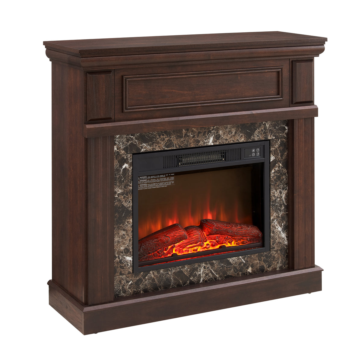 Electric Fireplace With Mantel,Fireplace Mantel Surround With 23" Fireplace Insert, Adjustable Flame, Remote Control, Cherry,41.34"W*14"D*40"H Cherry Mdf
