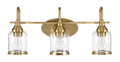Twilight Three Lights Brushed Gold Contemporary Vanity Light 22