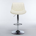 Counter Height Bar Stools Kitchen Island Barstools Adjustable Swivel Counter Stool Bar Height Island Chairs With Back,Set Of 2, Cream Cream American Design Set Of 2 Foam Pu Leather