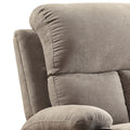Grey Recliner With Cup Holder Grey Linen Manual Handle Metal Primary Living Space Tight Back Handle Pillow Top Arms Fabric Metal