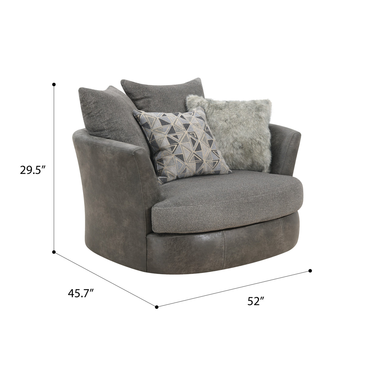 Grennburg Gray Swivel Accent Chair Gray Foam Engineered Wood