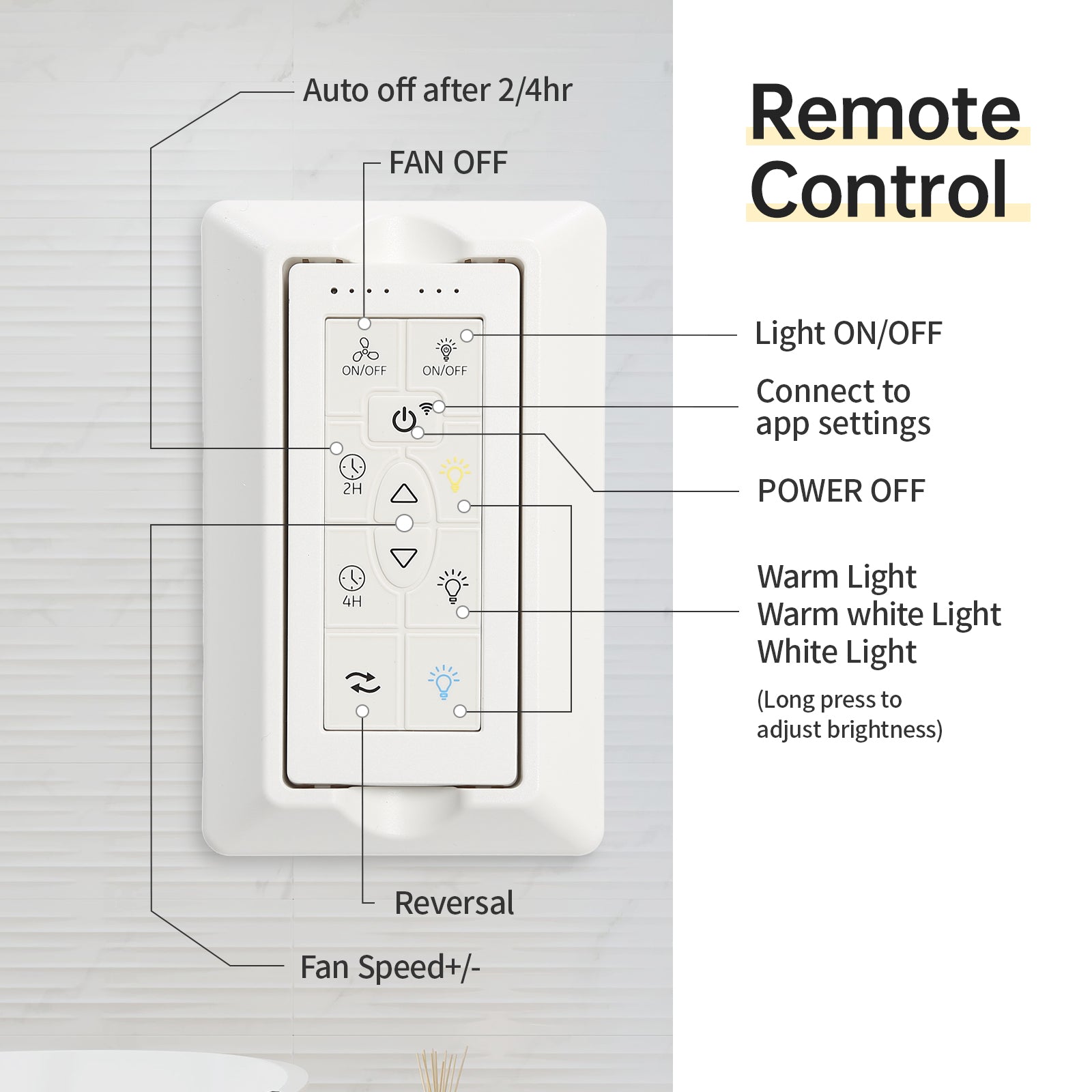52 Inch Ceiling Fan With Dimmable Led Light 5 Solid Wood Blades Smart Remote Control Reversible Dc Motor Ceiling Fan White Metal & Wood