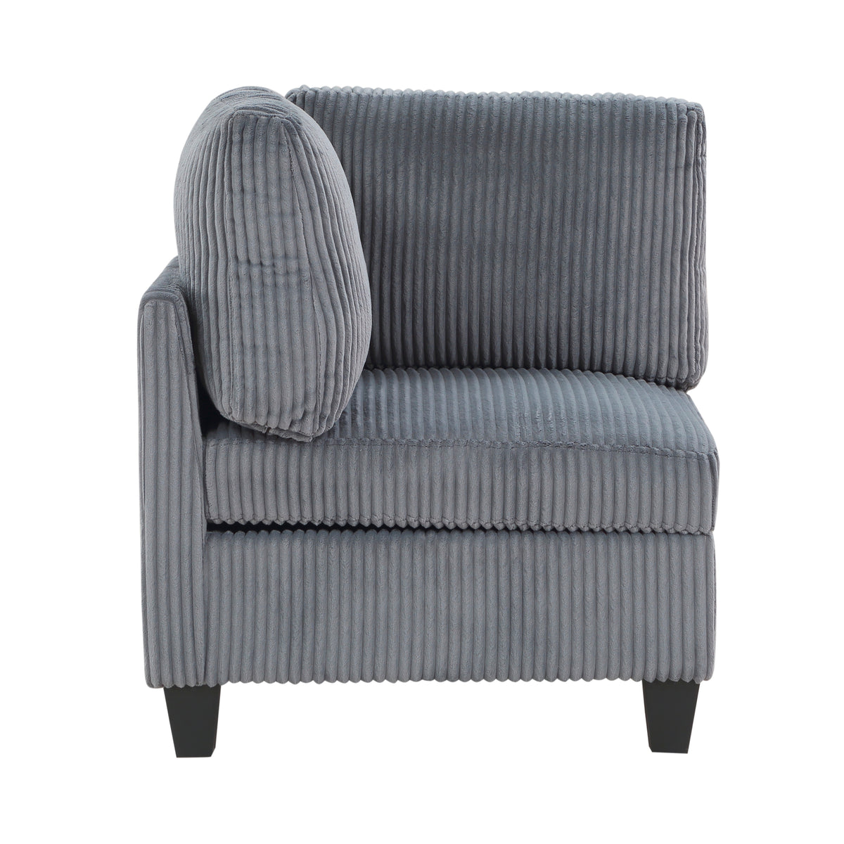 Modern Living Room Furniture Dark Gray Corner Seat With Storage Corduroy Fabric Upholstery 1Pc Modular Piece Dark Gray Primary Living Space Contemporary,Modern Solid Wood