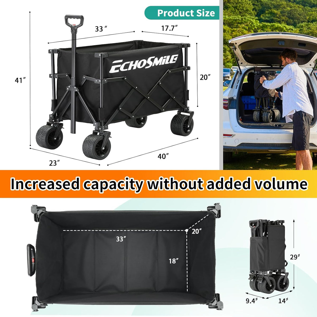 Black Taller Campers With Removable Inner Pocket Sku:Gcc130Bbhq Black Metal