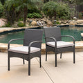 Cordoba Kd Pe Wicker Dining Chair Grey Pe Rattan Iron Waterproof Fabric