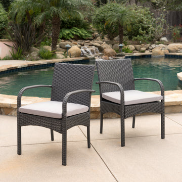 Cordoba Kd Pe Wicker Dining Chair Grey Pe Rattan Iron Waterproof Fabric