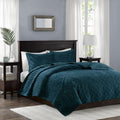 3 Piece Velvet Quilt Set Teal Full Queen Full Teal Cotton