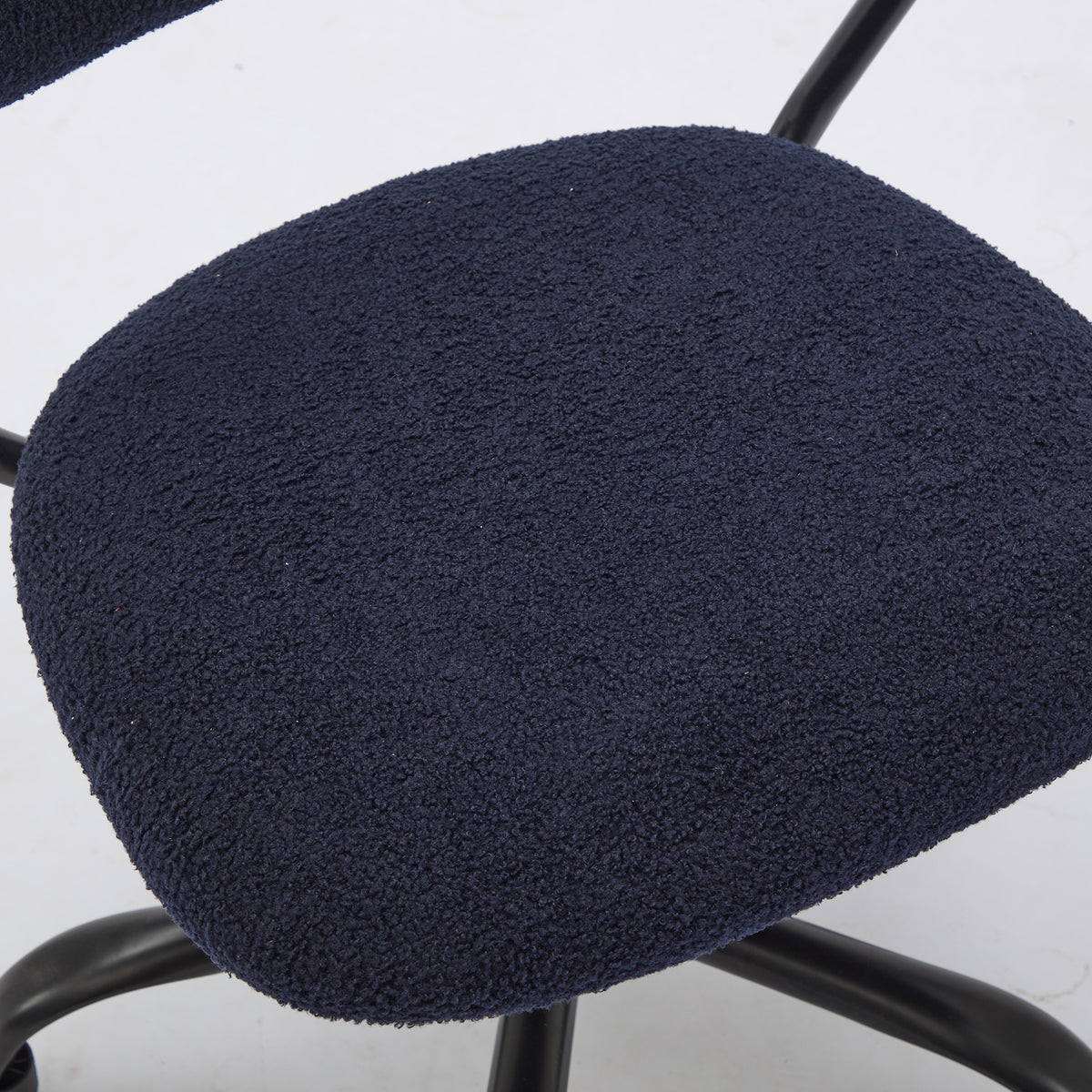 Sty Home Office Chair Ergonomic Desk Chair With Wheels Height Adjustable Desk Chair With Wooden Armrest For Home Office Teddy Fleece Blue 1Pc Blue Sherpa