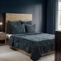 Lipa 96 X 108 Handmade King Size Quilt With Polyfill, Textured, Bay Green King Green Cotton