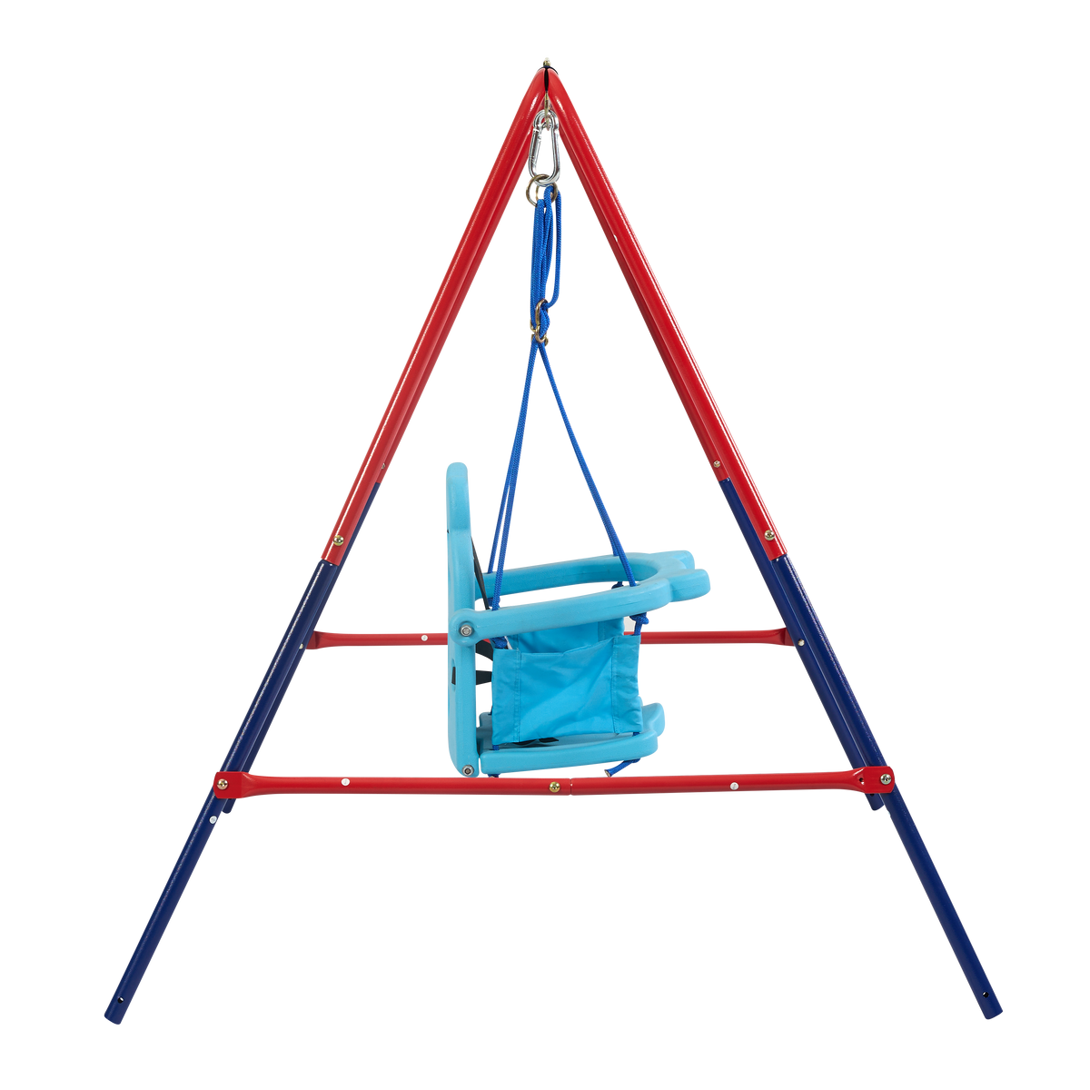 Xns067B Green And Blue Interesting 2 In 1 Baby Swing Mental Plastic Safe Swing Set 110Lbs For Outdoor Playground For Age 3 Blue Red Steel
