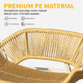 Outdoor Patio Porch Swing, 2 Seat Hanging Swing Chair With Thickened Cushions And Pillow, Rattan Porch Swing Chair Outdoor Hammock Chair For Porch, Backyard, Garden Yes White Garden & Outdoor 2 Person Seating Group Steel