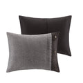 7 Piece Faux Suede Comforter Set Grey Cal King California King Grey Polyester