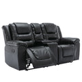 Home Theater Recliner Set Manual Recliner Chair With Wide Armrest, Two Built In Cup Holders For Living Room,Bedroom, Black Old Sku:Sg000760Aab Black Foam Pu Leather
