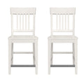 Haidel White Slat Back Counter Stools, Set Of 2 White Solid Wood