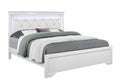 Shaker Crocodile Metallic White Full Bed With Led White Solid Wood Mdf
