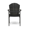 Outdoor Weather Resistant Acacia Wood Adirondack Dining Chairs Set Of 2 , Dark Gray Finish Dark Grey Acacia Wood