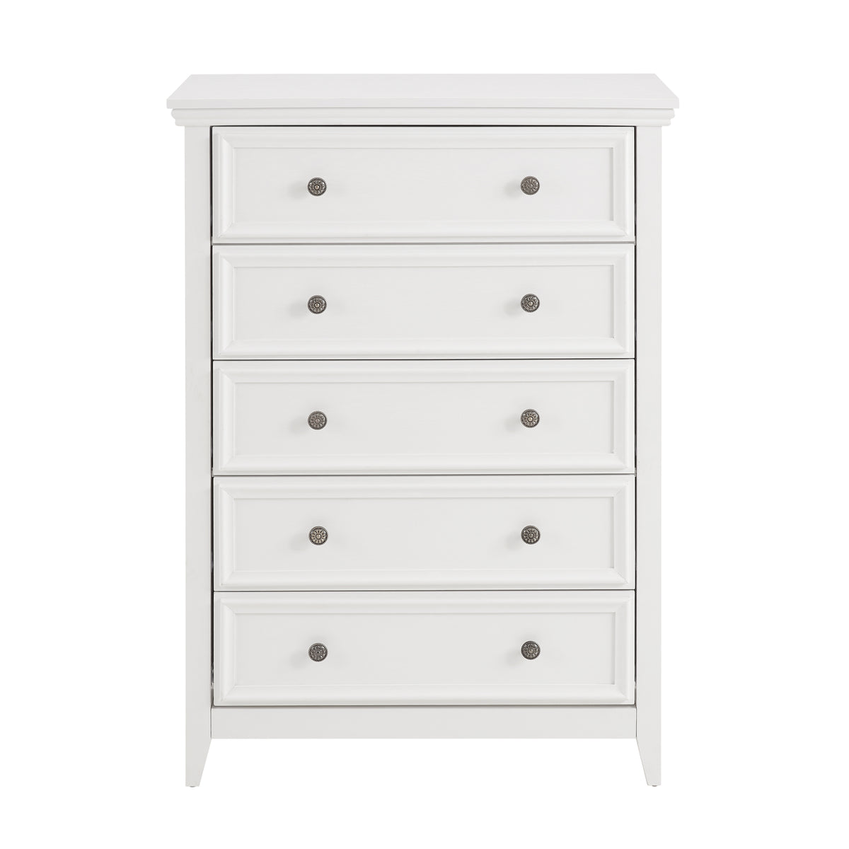 Modern 5 Drawers Dresser 5 Drawers Cabinet,Chest Of Drawers Closet Organizers And Storage Clothes Storage Drawers Cabinet For Living Room, Farmhouse Dresser Organizer White White Mdf