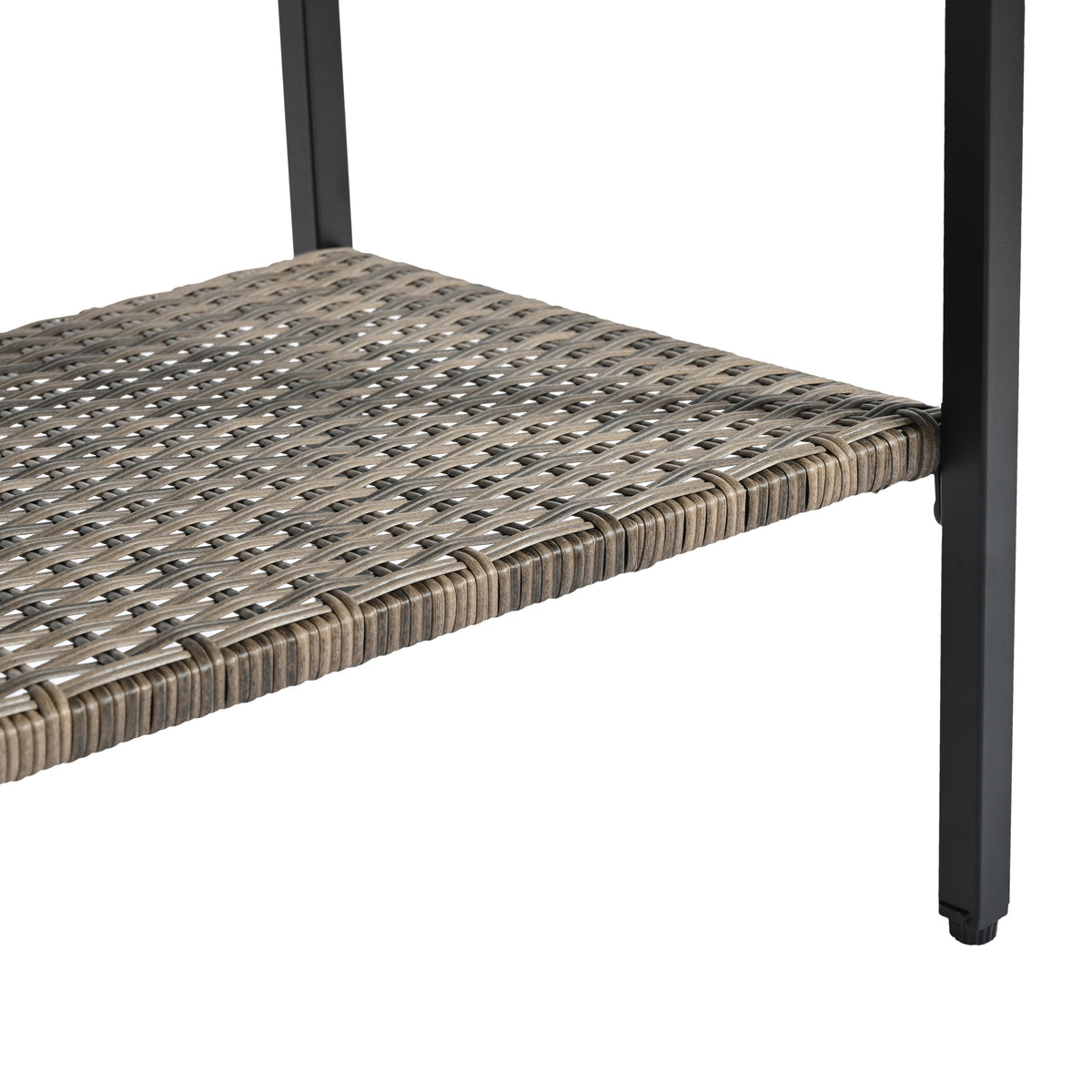 Patio Furniture, Outdoor Furniture, Seasonal Pe Wicker Furniture, Four Set Wicker Furniture With Black Metal Table Yes Brown Seats 4 Pe Rattan Iron Waterproof Fabric