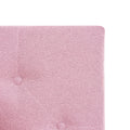 Queen Size Upholstered Platform Bed Frame With Modern Button Tufted Linen Fabric Headboard, No Box Spring Needed, Wood Slat Support, Easy Assembly, Pink Queen Pink Linen