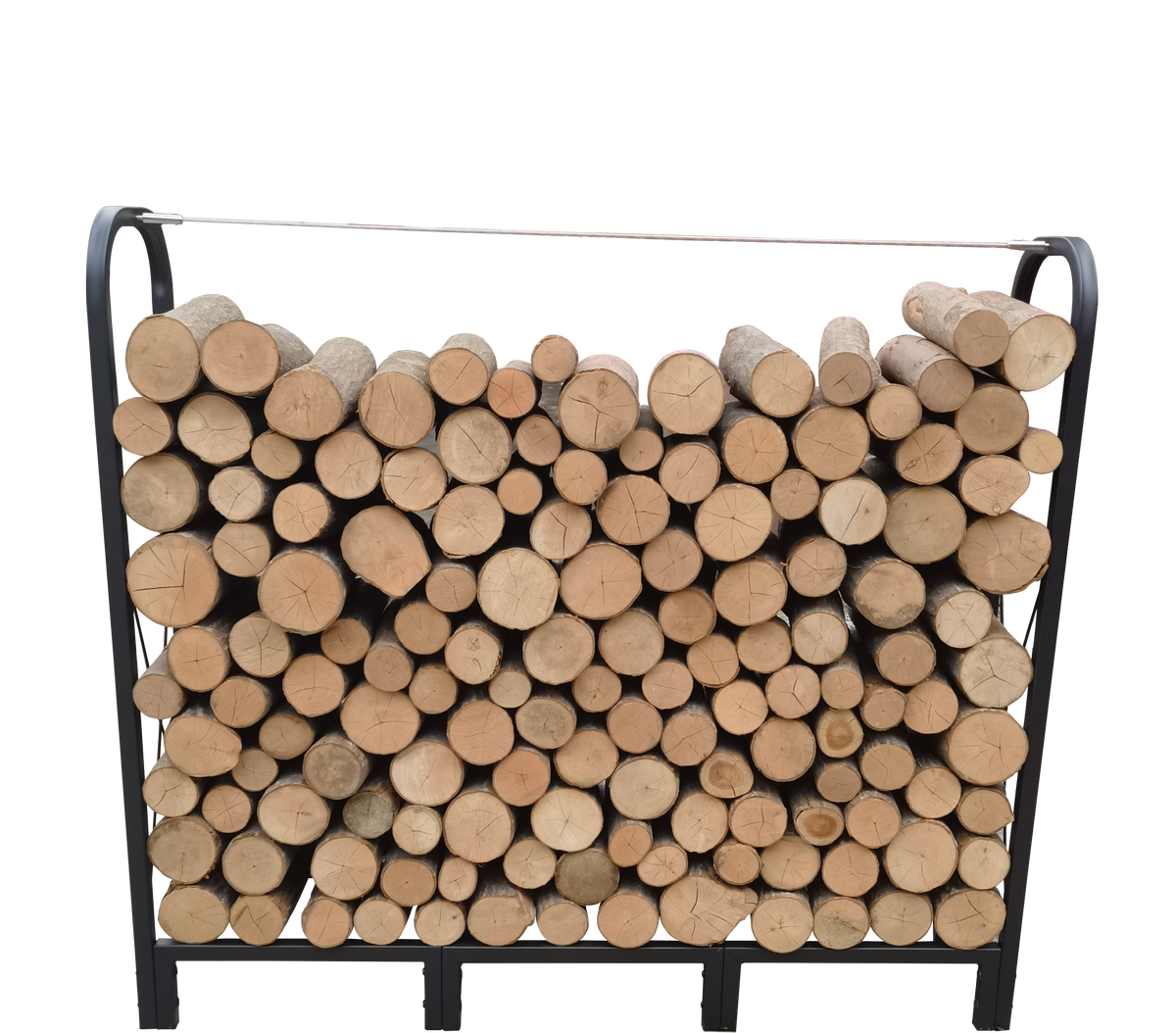 Artibear Firewood Rack Stand 4.1Ft Heavy Duty Logs Holder For Outdoor Indoor Fireplace Metal Wood Pile Storage Stacker Organizer, Matte Black Black Iron