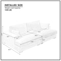 Comfor Daybed With Over Wide Sofa Bed,Modern Design Fabric Beanbag With Arms,Beige Beige Fabric 2 Seat