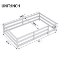 Twin Size Floor Bed, Montessori Floor Bed With Fence, Kids Montessori Bed Twin Size, Wood Montessori Floor Bed For Kids, Girls, Boys Gray Grey Wood Metal