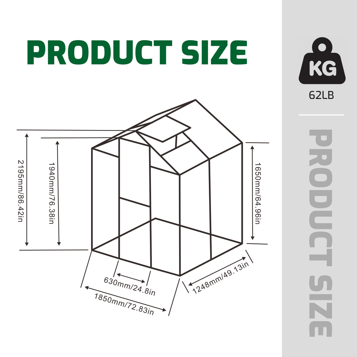 Newly Marketed Gain Height Windproofaluminum Greenhouse 6X4 Ft Polycarbonate Greenhouse Raised Base And Anchor Aluminum Heavy Duty Walk In Greenhouses For Outdoor Backyard In All Season Green Aluminium Alloy