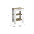 Brooklyn 23 Kitchen Island, Two Shelves, One Drawer Multicolor Kitchen Modern Rectangular Pine Melamine Engineered Wood Small Less Than 40In