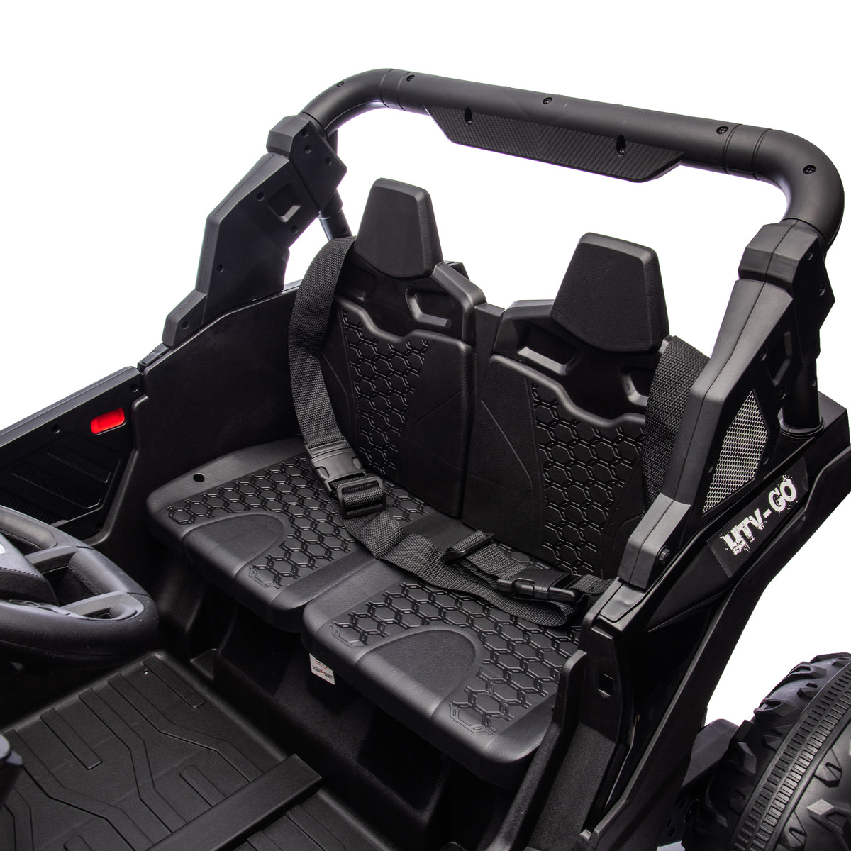 24V Two Seater Kids Ride On Utv W Parents Remote Control,Four Wheel Suspension,Slow Start,Large Wheel Design,Anti Collision Bar,Storage Space,Music,Usb,Bluetooth,Volume Control,Led Lights For Kids 3 . Black 100 149 Lbs Polypropylene