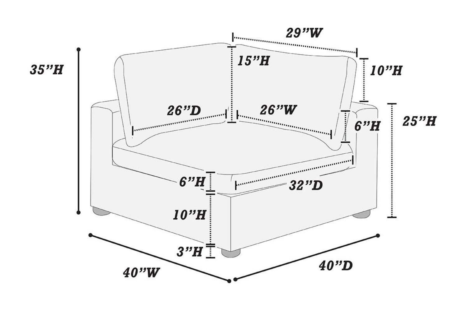Dark Gray Color 7Pc Modular Sectional Set Corduroy Upholstery Couch 2X Corner Wedge 2X Armless Chairs 3X Ottomans Living Room Furniture Dark Gray Primary Living Space Cushion Back
