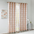Total Blackout Metallic Print Grommet Top Curtain Panel Only 1 Pc Panel Blush Gold Microfiber