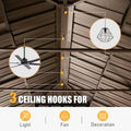 Outdoor Living 14X20Ft Hardtop Gazebo, Permanent Metal Gazebo With Galvanized Steel Double Roof And Aluminum Frame, Curtain And Netting, Large Pavilion Gazebo, Wood Looking Yellow Brown Aluminium