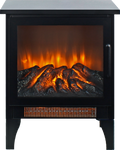 15 Inch Freestanding Electric Fireplace Stove Heater With 3D Flame Effect Powder Coated Electric Yes Antique Black Vent Free No Freestanding Tempered Glass Sheet Metal Electric